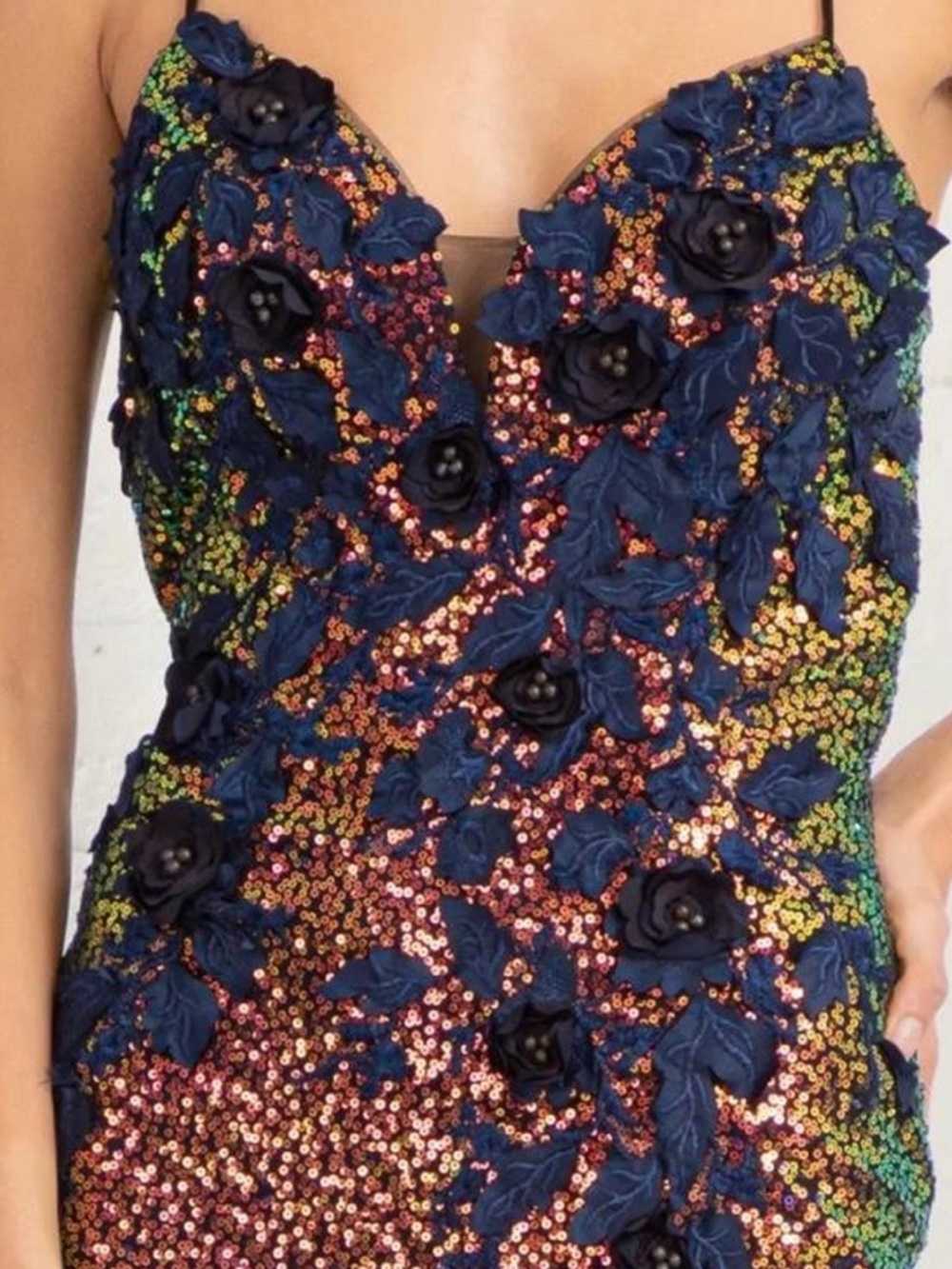 RAINBOW/FLORAL SEQUIN DRESS - NEW